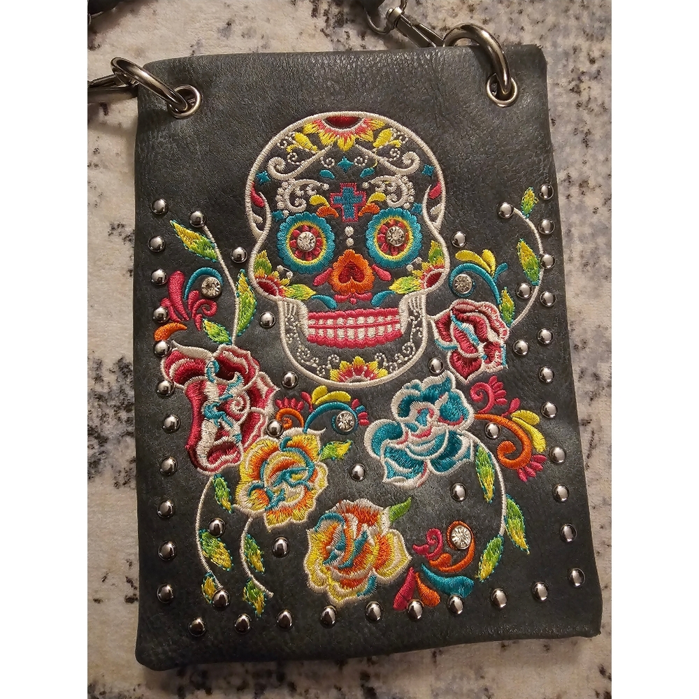 P&G Sugar Skull Crossbody Purse - Picture 3 of 7